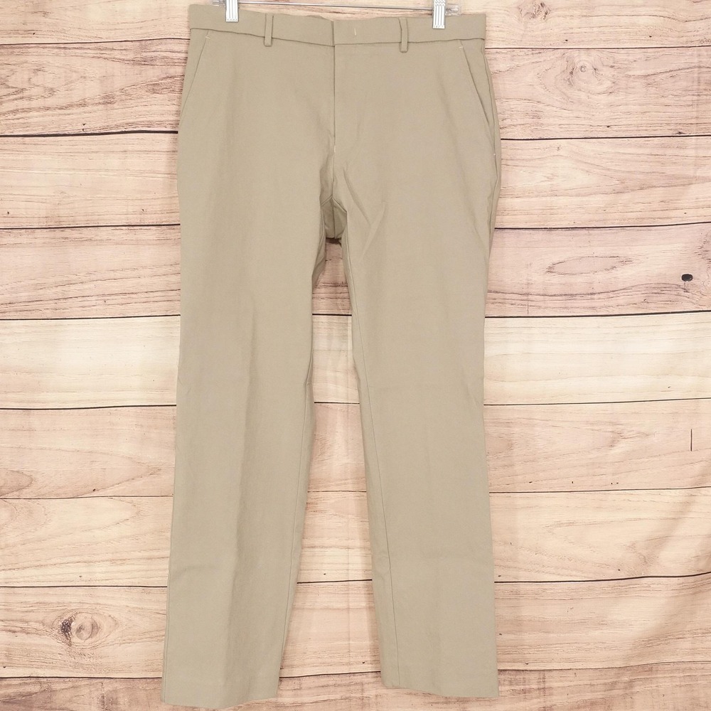Tommy Hilfiger Pants Mens 34x30 Beige Stretch Flat Front Tech Athleisure